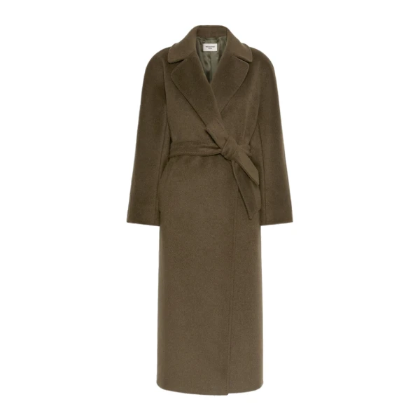 Max Mara Tempera Wool and Alpaca Teddy Coat in Khaki | Wool Coat | Luxury Shoes 