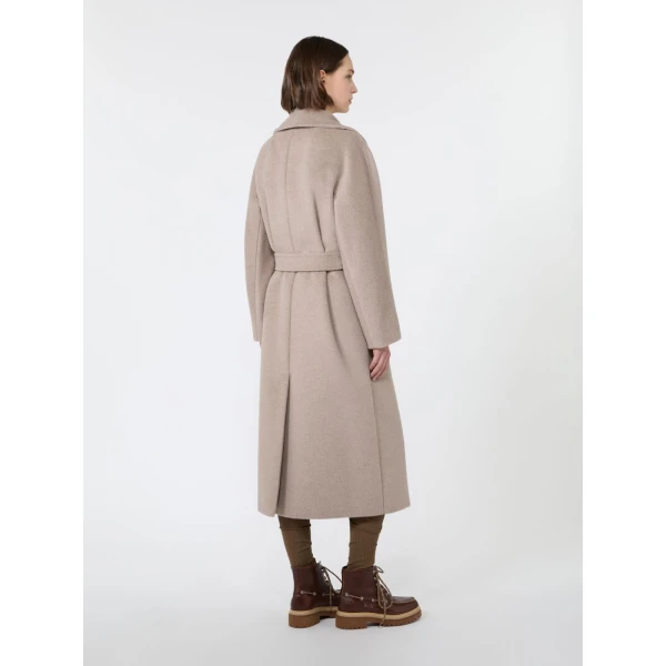 Max Mara Tempera Wool and Alpaca Teddy Coat in Sand | Wool Coat | Luxury Shoes 