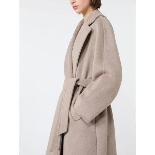 Max Mara Tempera Wool and Alpaca Teddy Coat in Sand | Wool Coat | Luxury Shoes 