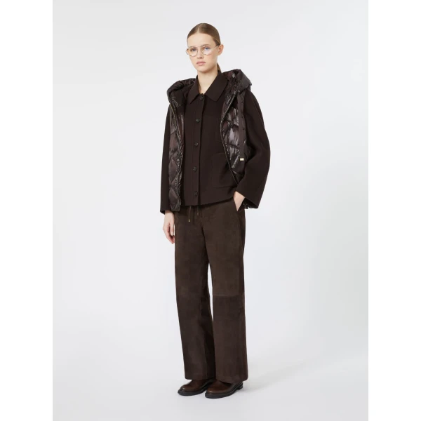Max Mara Tempio Suede Joggers in Brown | Sweatpants | Luxury Shoes 