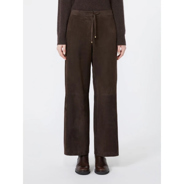 Max Mara Tempio Suede Joggers in Brown | Sweatpants | Luxury Shoes 