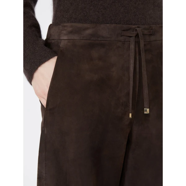 Max Mara Tempio Suede Joggers in Brown | Sweatpants | Luxury Shoes 