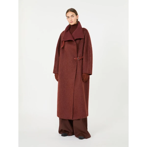 Max Mara Tempo Alpaca and Wool Wrap Coat in Rust | Wool Coat | Luxury Shoes 