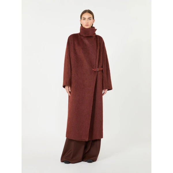 Max Mara Tempo Alpaca and Wool Wrap Coat in Rust | Wool Coat | Luxury Shoes 