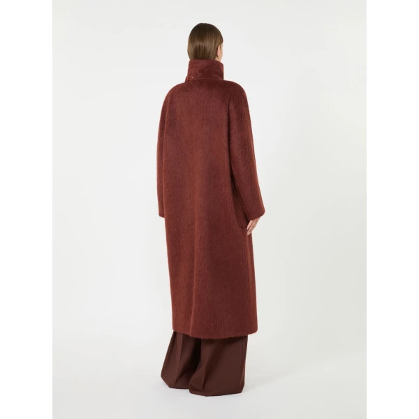 Max Mara Tempo Alpaca and Wool Wrap Coat in Rust | Wool Coat | Luxury Shoes 
