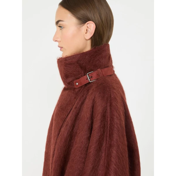 Max Mara Tempo Alpaca and Wool Wrap Coat in Rust | Wool Coat | Luxury Shoes 