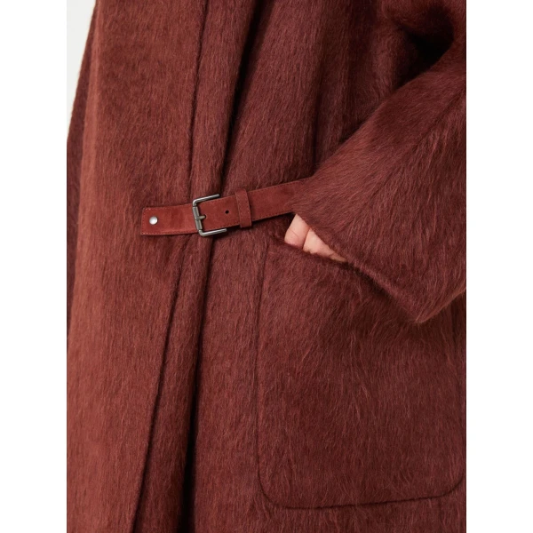 Max Mara Tempo Alpaca and Wool Wrap Coat in Rust | Wool Coat | Luxury Shoes 