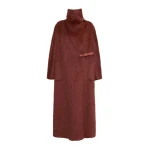 Max Mara Tempo Alpaca and Wool Wrap Coat in Rust | Wool Coat | Luxury Shoes 