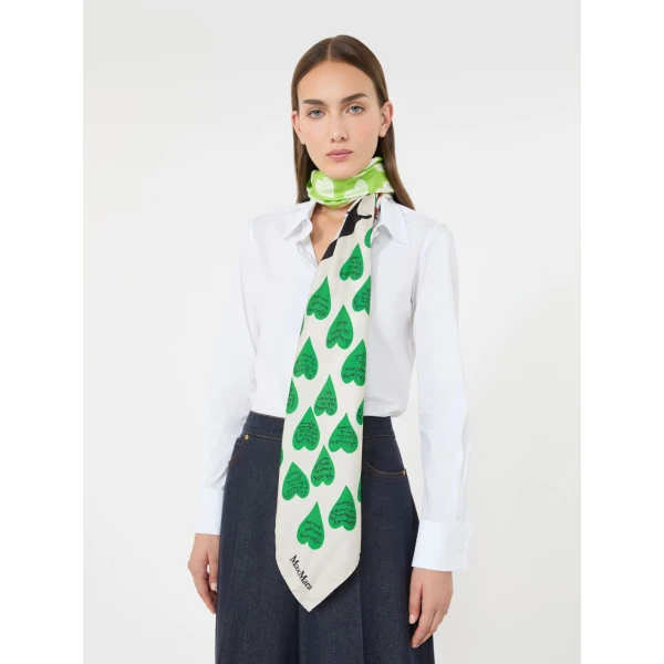 Max Mara Tempra Heritage Silk Foulard in White | Scarves | Luxury Shoes 