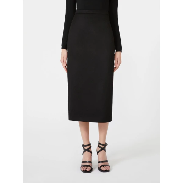 Max Mara Tenda Sable-Look Camel Pencil Skirt in Black | Pencil Skirts | Luxury Shoes 