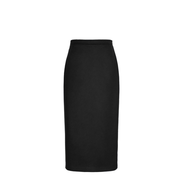 Max Mara Tenda Sable-Look Camel Pencil Skirt in Black | Pencil Skirts | Luxury Shoes 