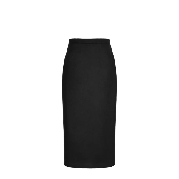 Tenda Sable-Look Camel Pencil Skirt in Black