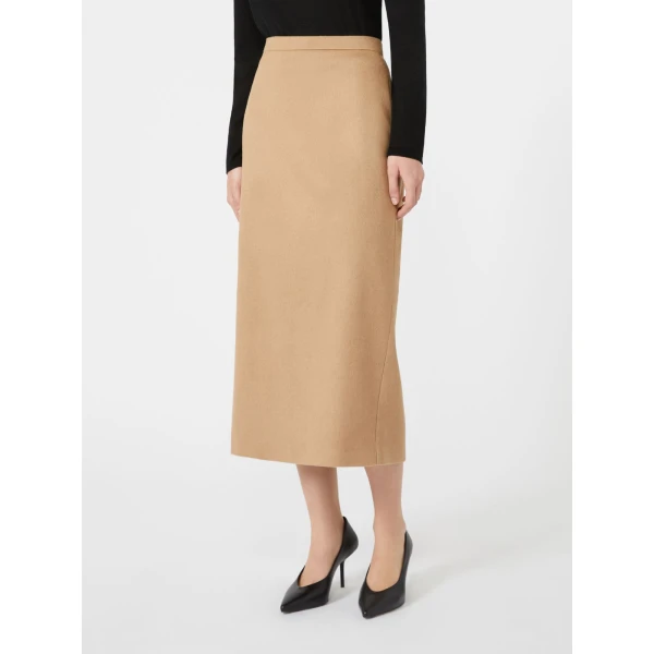 Max Mara Tenda Sable-Look Camel Pencil Skirt in Camel | Pencil Skirts | Luxury Shoes 