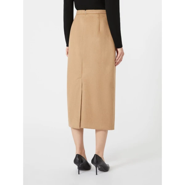 Max Mara Tenda Sable-Look Camel Pencil Skirt in Camel | Pencil Skirts | Luxury Shoes 