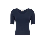Max Mara Tenente Rib-Knit Stretch Viscose Jumper in Navy | Sweaters | Luxury Shoes 