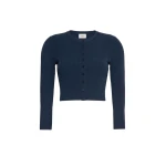 Max Mara Tennis Fine Rib Viscose Cardigan in Navy | Cardigan | Luxury Shoes 