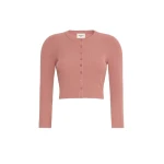 Max Mara Tennis Fine Rib Viscose Cardigan in Terra Cotta | Cardigan | Luxury Shoes 