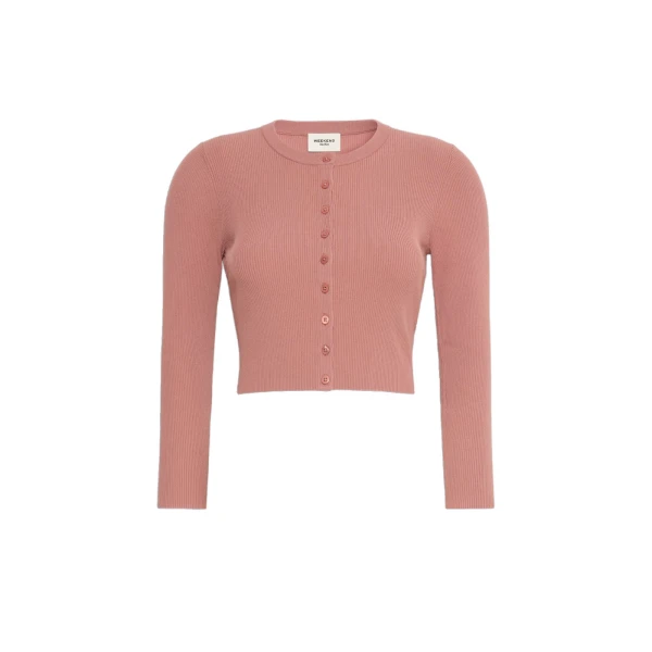 Max Mara Tennis Fine Rib Viscose Cardigan in Terra Cotta | Cardigan | Luxury Shoes 