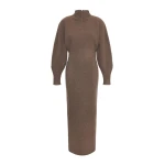 Max Mara Tenuta Wool and Cashmere Jersey Dress in Mud | Maxi Dresses | Luxury Shoes 
