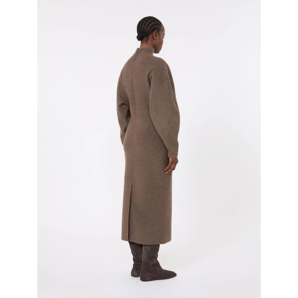 Max Mara Tenuta Wool and Cashmere Jersey Dress in Mud | Maxi Dresses | Luxury Shoes 