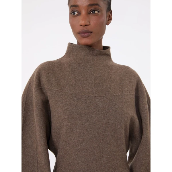 Max Mara Tenuta Wool and Cashmere Jersey Dress in Mud | Maxi Dresses | Luxury Shoes 
