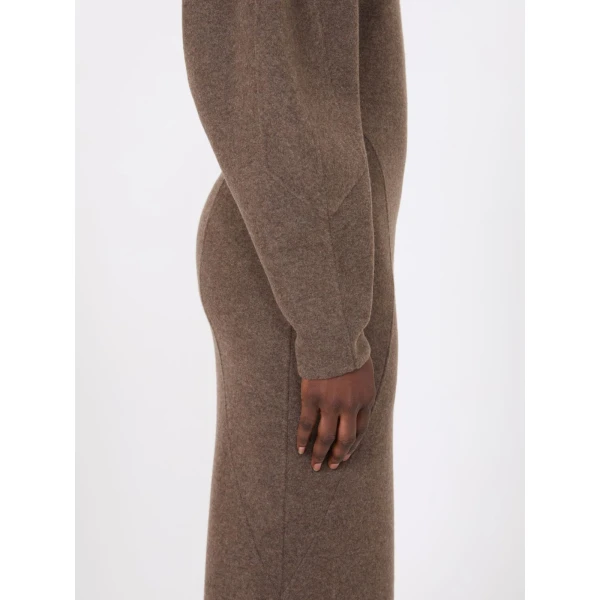 Max Mara Tenuta Wool and Cashmere Jersey Dress in Mud | Maxi Dresses | Luxury Shoes 