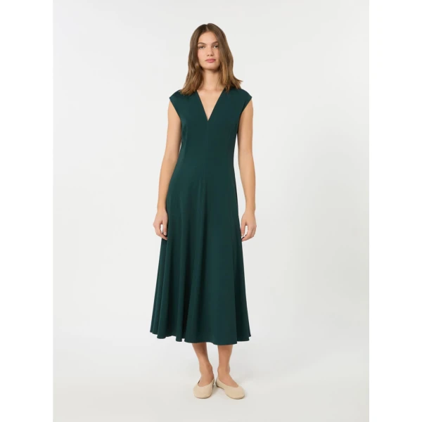 Max Mara Ter Long Interlock Jersey Dress in Green | Maxi Dresses | Luxury Shoes 