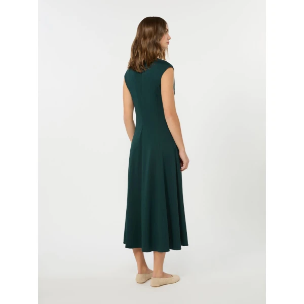 Max Mara Ter Long Interlock Jersey Dress in Green | Maxi Dresses | Luxury Shoes 