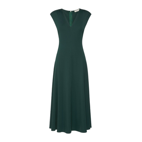 Max Mara Ter Long Interlock Jersey Dress in Green | Maxi Dresses | Luxury Shoes 