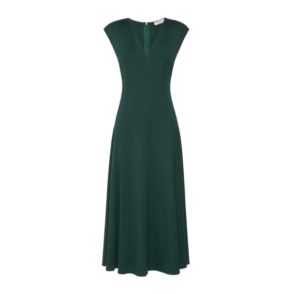 Max Mara Ter Long Interlock Jersey Dress in Green | Maxi Dresses | Luxury Shoes 