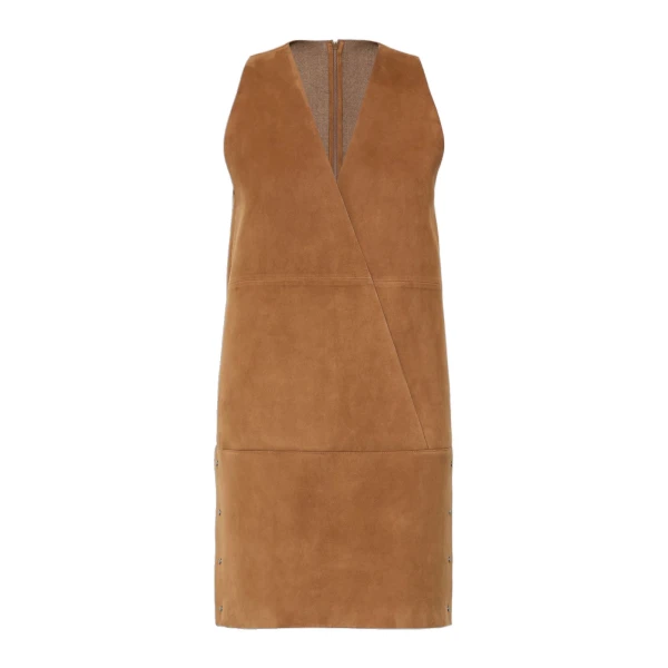 Terra Short Suede Dress in Camel