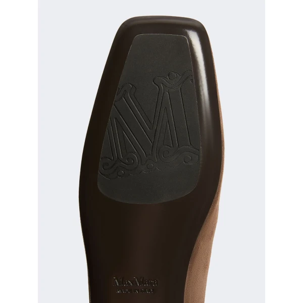 Max Mara Tessile Suede Mules in Dark Brown | Mules | Luxury Shoes 