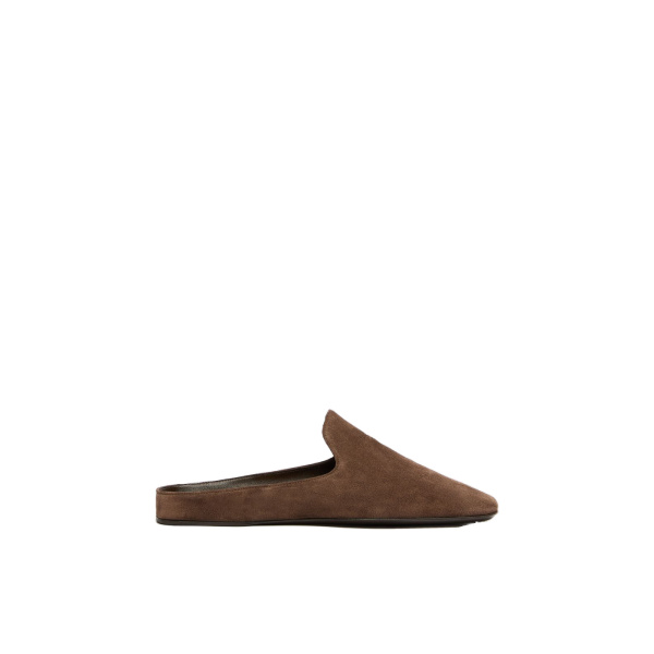 Max Mara Tessile Suede Mules in Dark Brown | Mules | Luxury Shoes 