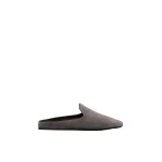Max Mara Tessile Suede Mules in Medium Grey | Mules | Luxury Shoes 