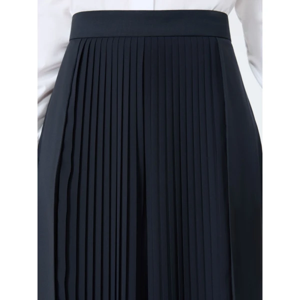 Max Mara Tiglio Wool Trousers with Plisse Detail in Ultramarine | Wide leg pants | Luxury Shoes 