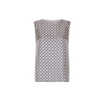 Max Mara Timetop Printed Silk Sleeveless Top in Navy | Blouse | Luxury Shoes 
