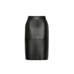 Max Mara Timore Hammered Leather Pencil Skirt in Black | Leather Skirts | Luxury Shoes 