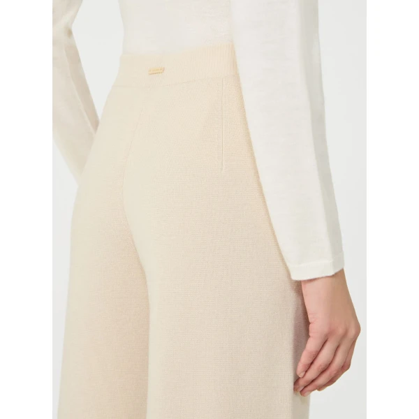 Max Mara Timore Wide Wool and Cashmere Trousers in Beige | Wide leg pants | Luxury Shoes 