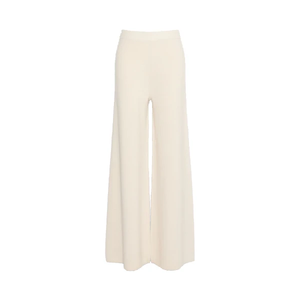 Timore Wide Wool and Cashmere Trousers in Beige