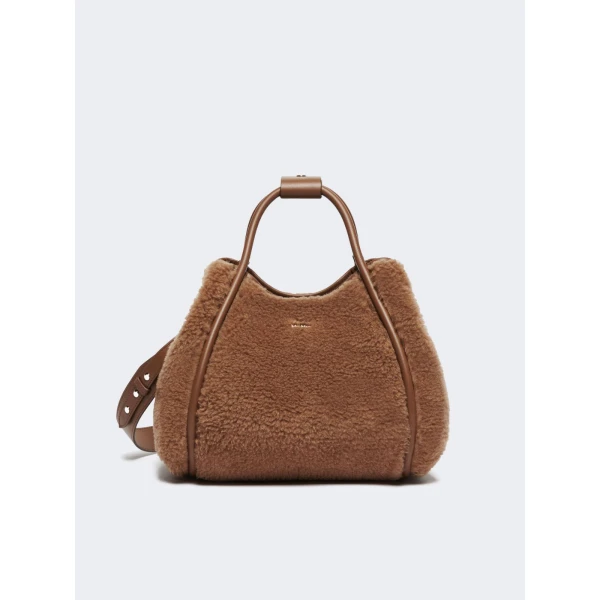 Max Mara Tmarins Small Teddy Marine Bag in Camel | Clutch Bags | Luxury Shoes 