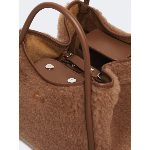 Max Mara Tmarins Small Teddy Marine Bag in Camel | Clutch Bags | Luxury Shoes 