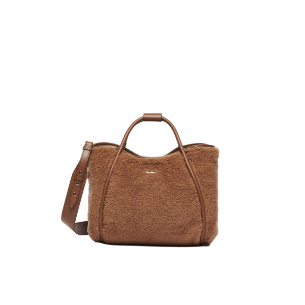Max Mara Tmarins Small Teddy Marine Bag in Camel | Clutch Bags | Luxury Shoes 