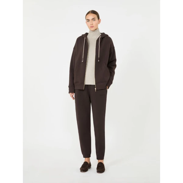 Max Mara Tornado Fleece Jersey Joggers in Brown | Sweatpants | Luxury Shoes 