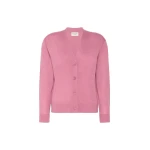 Max Mara Torre Wool, Silk and Cashmere V-Neck Cardigan in Raspberry | Cardigan | Luxury Shoes 
