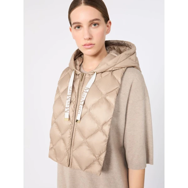 Max Mara Trec Water-Repellent Canvas Hooded Collar in Beige | Collar | Luxury Shoes 
