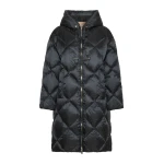 Max Mara Trefe Hooded Midi Puffer Jacket in Black | Coats | Luxury Shoes 