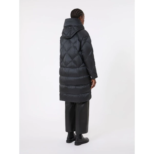 Max Mara Trefe Hooded Midi Puffer Jacket in Black | Coats | Luxury Shoes 
