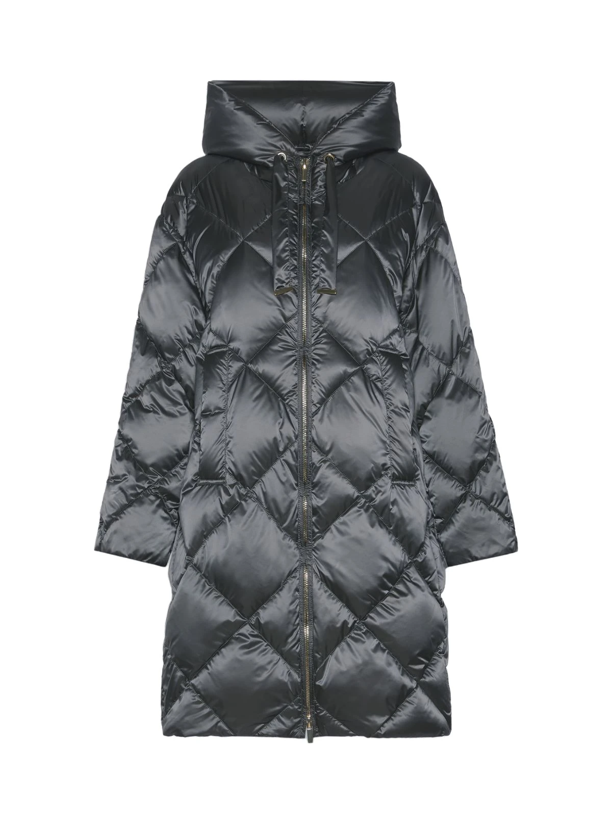 Max Mara Trefe Hooded Midi Puffer Jacket in Medium Grey Max Mara Trefe Hooded Midi Puffer Jacket in Medium Grey | Coats | Luxury Shoes