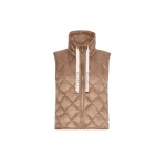 Max Mara Tregic Diamond-Quilted Padded Gilet in Camel | Vests | Luxury Shoes 