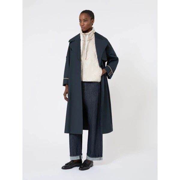 Max Mara Tregic Padded Water-Repellent Nylon Canvas Gilet in Sand | Vests | Luxury Shoes 